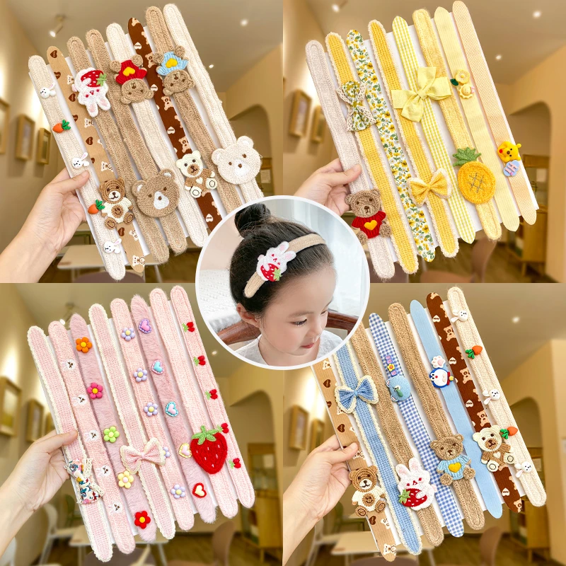 儿童秋冬针织魔术贴发箍小女孩粘头发发带女童刘海碎发神器发饰