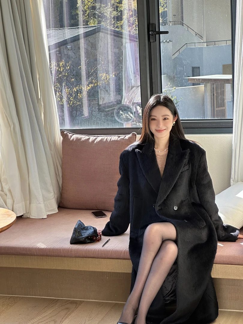 ALIN【夜幕巴黎】秋冬气质轻奢时尚百搭苏力羊驼毛大衣外套