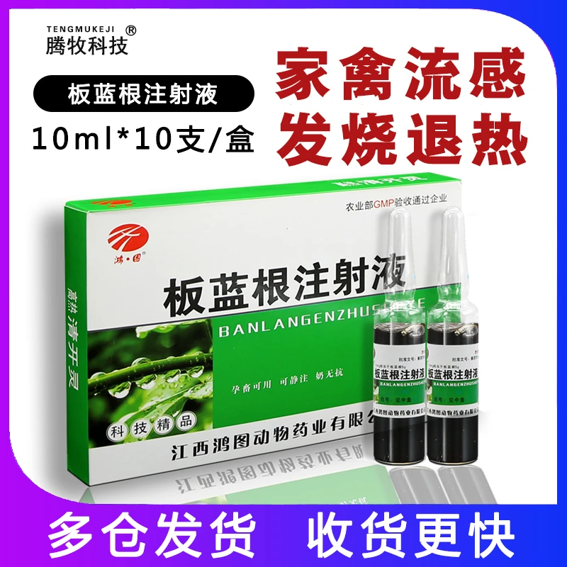 腾牧科技兽用板蓝根注射液养殖用10mlx10支