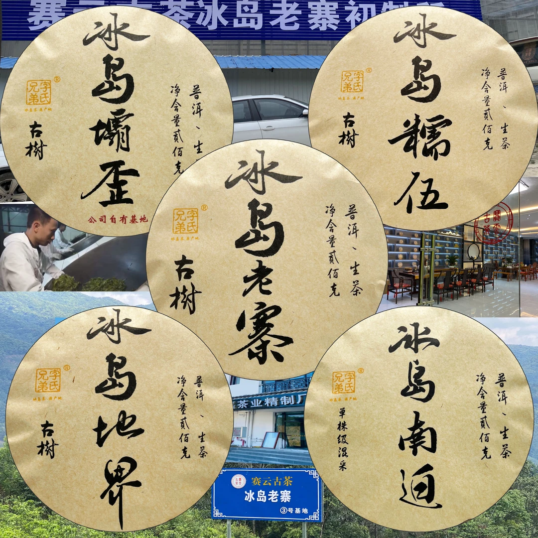 2023冰岛五寨古树秋 普洱茶五寨套装(生茶)艺术版 黄标 1提/5饼