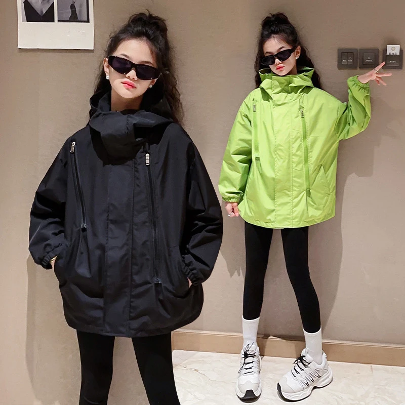 【月蜜儿】女童秋冬三拉链防风韩版中大童洋气防风宽松百搭童装休闲