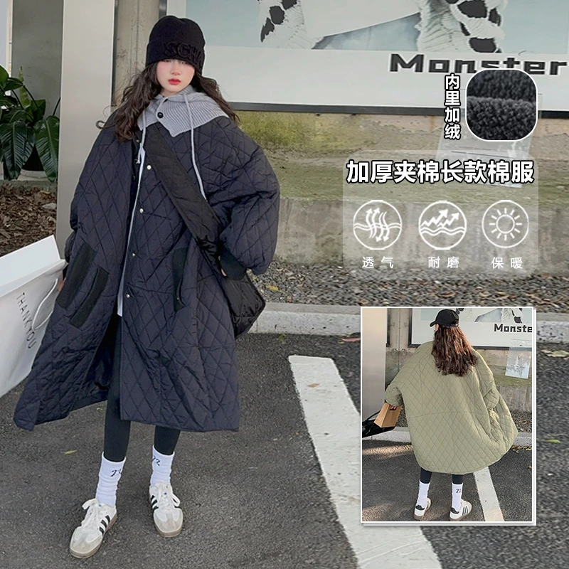 【月蜜儿】女童秋冬装加棉棉袄中大童宽松儿童学生女孩子保暖棉服潮