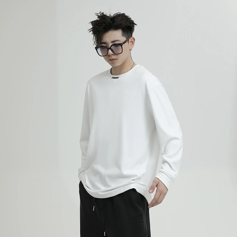 【宇泽】秋冬基础德绒基础休闲百搭长袖圆领T恤潮牌打底衫C36914