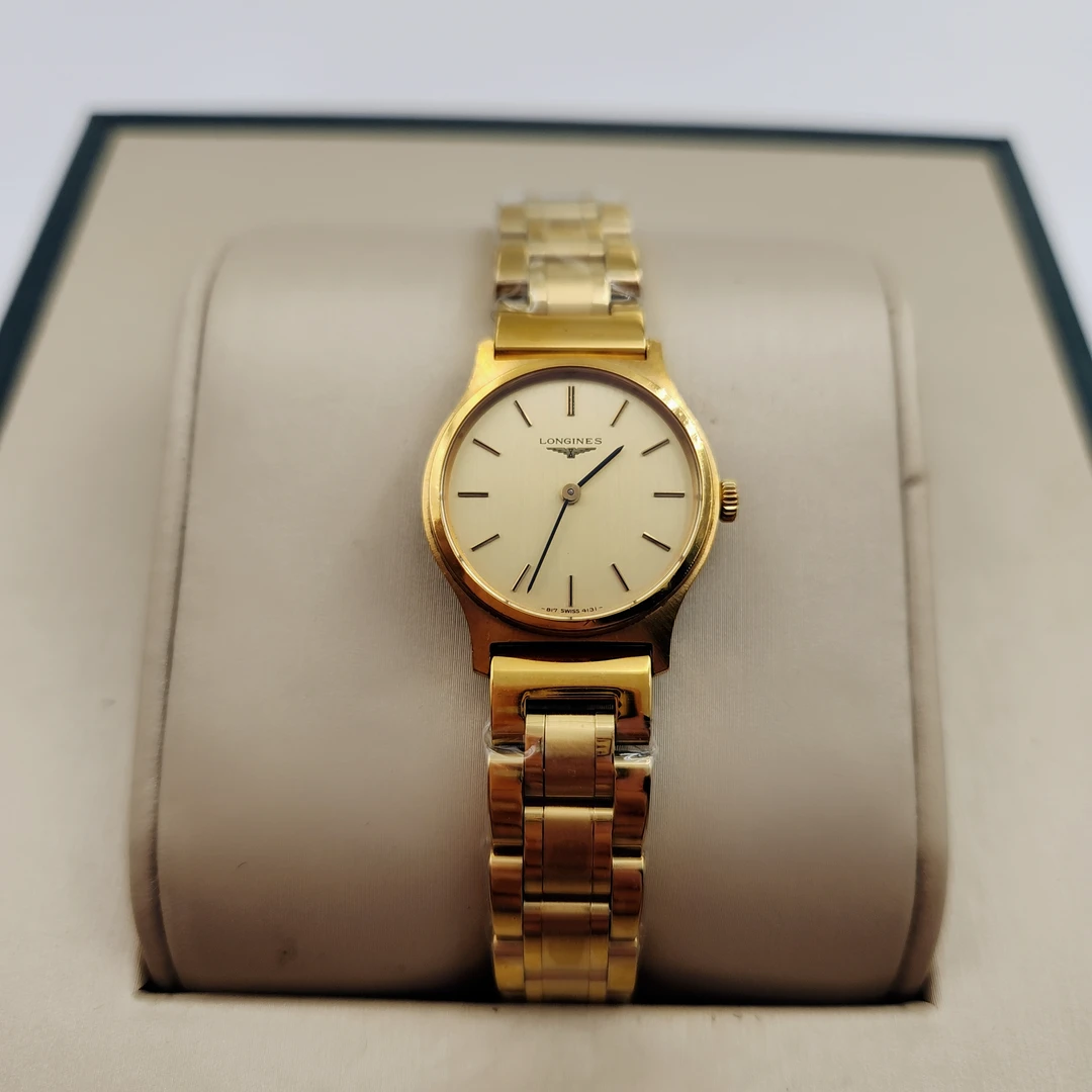 95新 Longines/浪琴 手动机械腕表金盘24mm/公价26999/WH4703