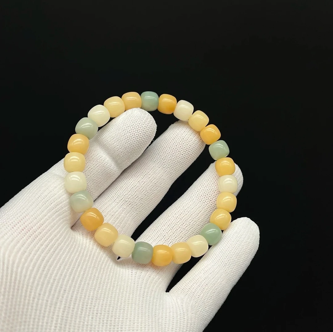 【茉香奶绿】小规格6/7mm多宝彩色菩提根单圈糖果色素圈手串