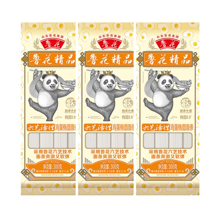 鲁花精品六艺活性鸡蛋椭圆面条300g*3