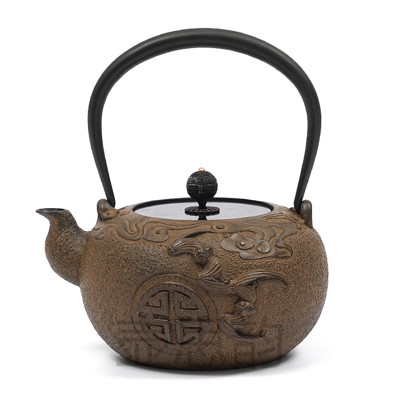 玄逸堂铸铁铁壶无涂层纯手工铸铁生铁壶家用日式泡茶壶福寿烧水壶