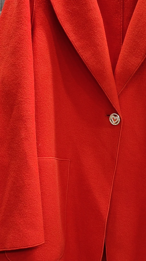 01  秋冬季时尚气质绵羊毛双面羊毛大衣女