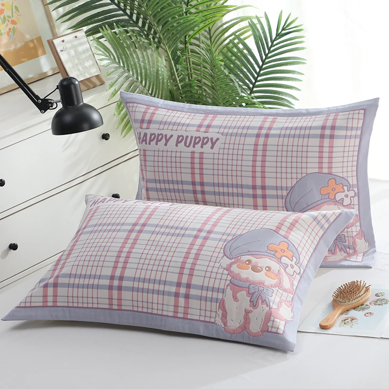 加大加厚纱布纯棉枕套成人枕头套家用四季枕芯套透气吸汗内胆套