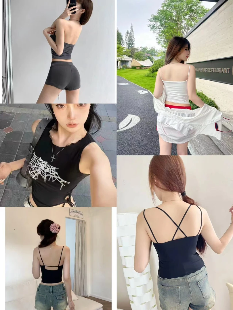 随机发一款带胸垫吊带/背心（适合80-120斤）