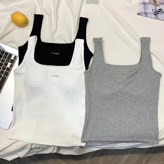 显瘦运动小吊带时尚百搭女背心打底修身无袖小众打底外穿上衣