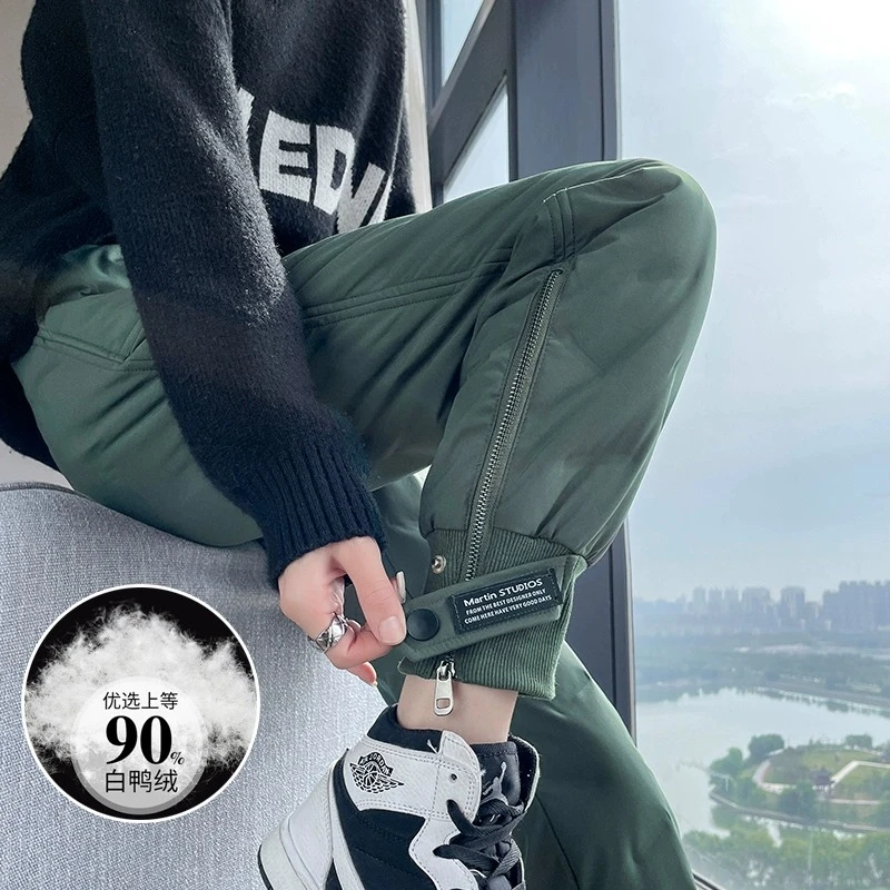 高级羽绒裤女外穿冬季时尚2025白鸭加绒防寒零下40度工装保暖棉裤