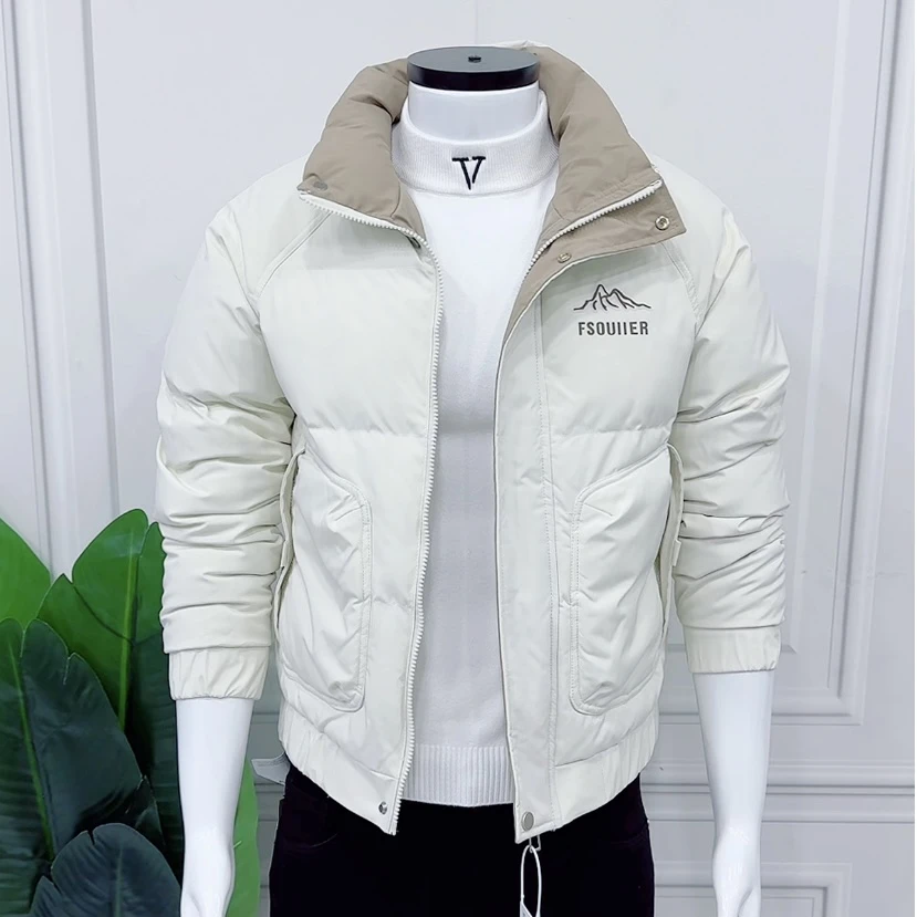 新款男士冬季时尚百搭休闲修身潮流加厚保暖韩版立领秋冬棉服外套