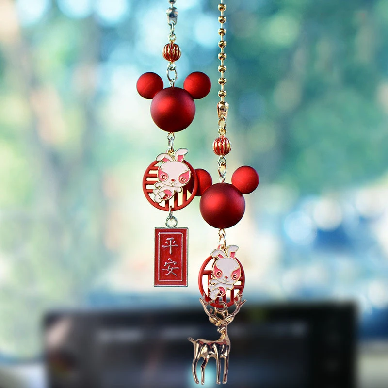 十二生肖一路平安车饰挂件后视镜吊坠装饰品可爱车内挂件车内用品