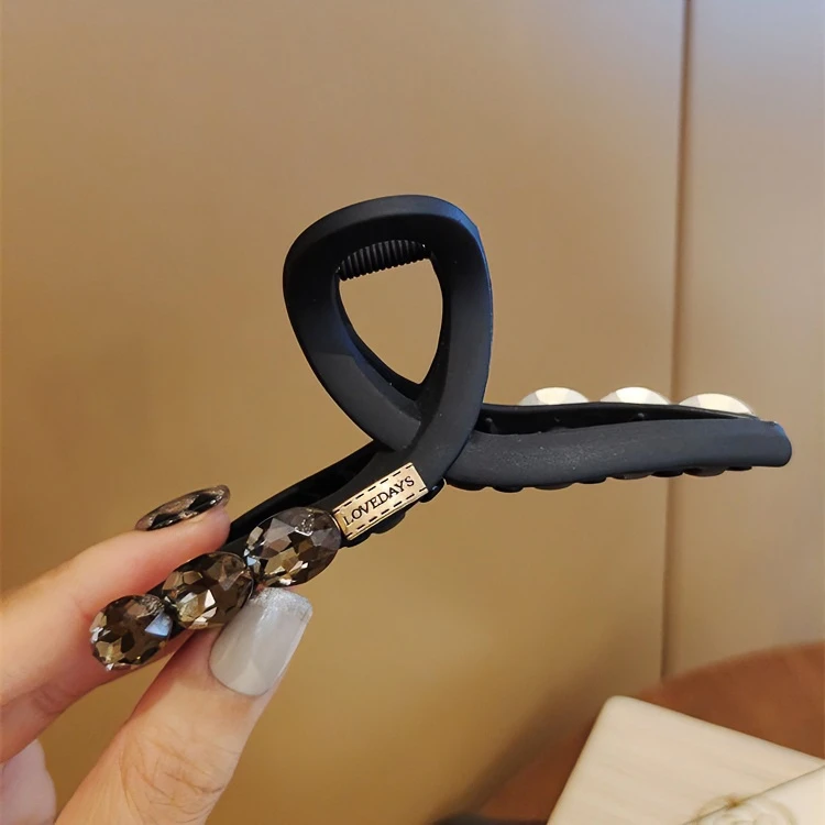 13CM大号高级感水晶抓夹女后脑勺盘发夹头饰磨砂鲨鱼夹ins网红新