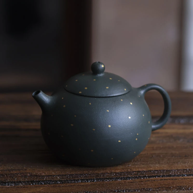 【见珊】窑云豆蔻(洒金)壶亦缶绿泥120cc（窑云S0008）