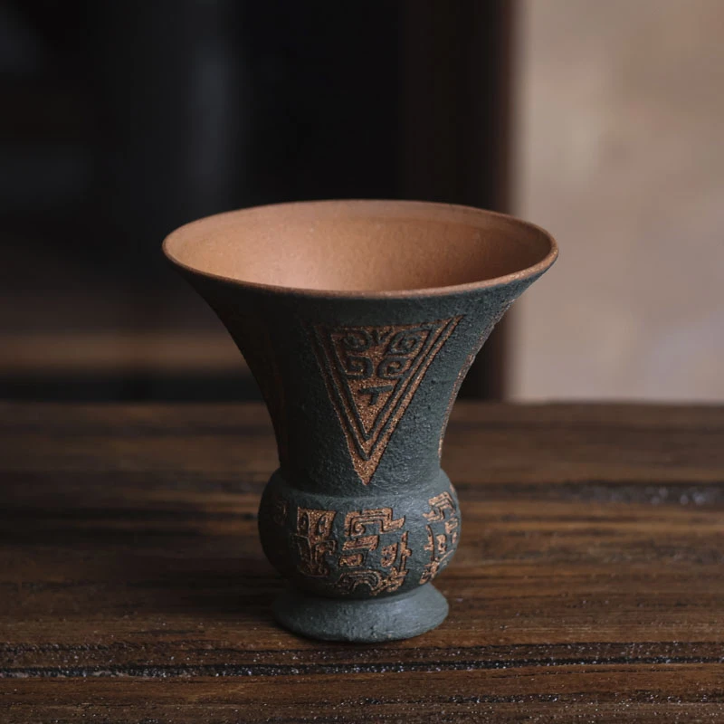 【见珊】窑云觚亦缶五彩短粉绿泥130CC（窑云S0012）