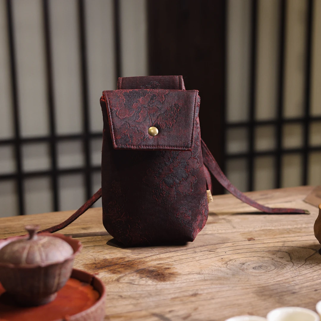 【见珊】初日芙蓉香云纱手机包（慢蓝S0764）