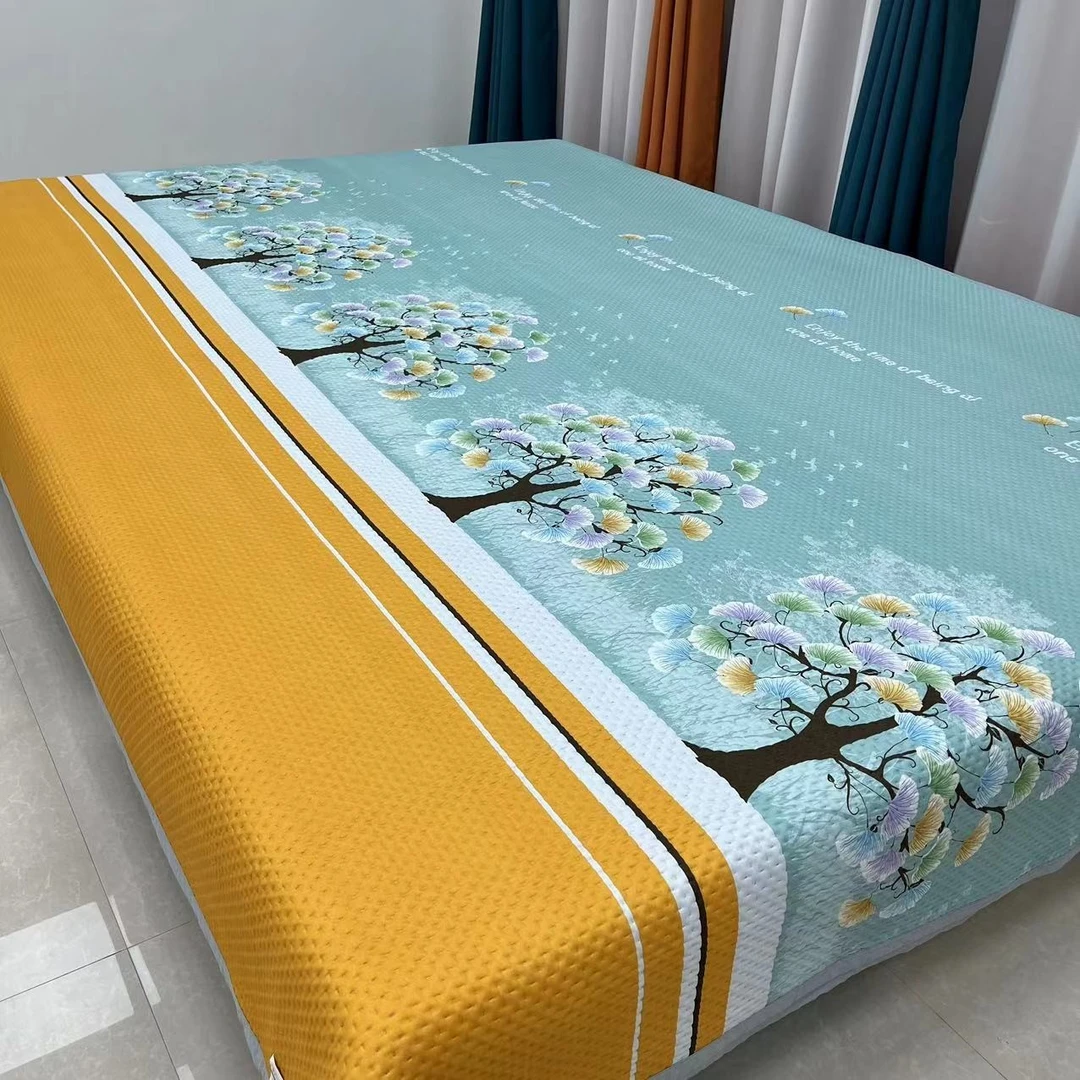 榻榻米大炕盖土炕四季款床盖床单双面铺床防滑铺炕毯子