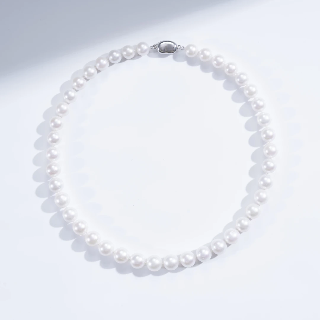 爱迪生淡水珍珠爱迪生s925银珍珠项链9-11mm  【诗诗专属】时尚白色