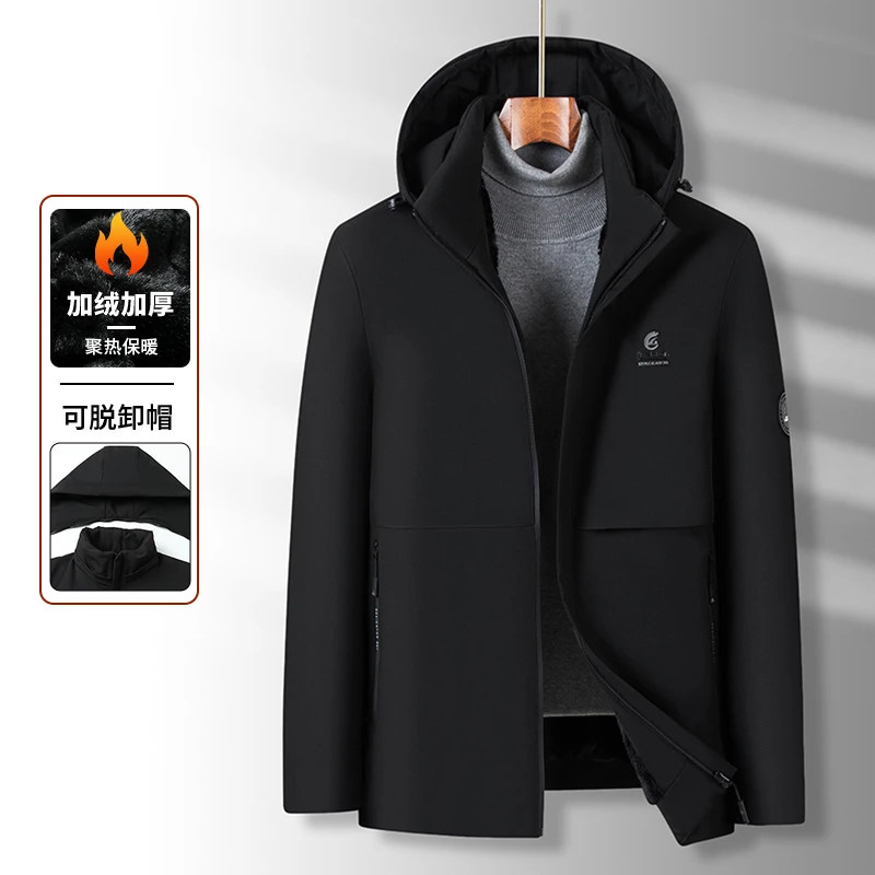 秋冬季男士新款加绒加厚防风保暖棉服休闲外套