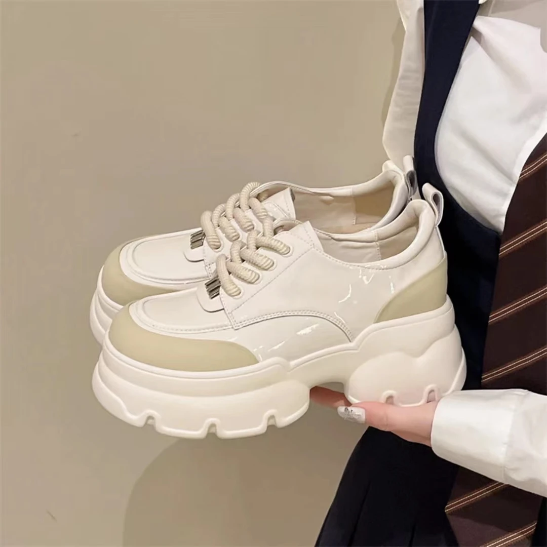 2024新款女鞋小众单鞋时尚百搭ins厚底圆头乐福鞋 5688