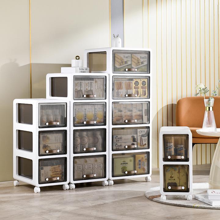 抽屉式收纳柜家用小推车置物架可移动衣物整理储物箱免安装床头柜