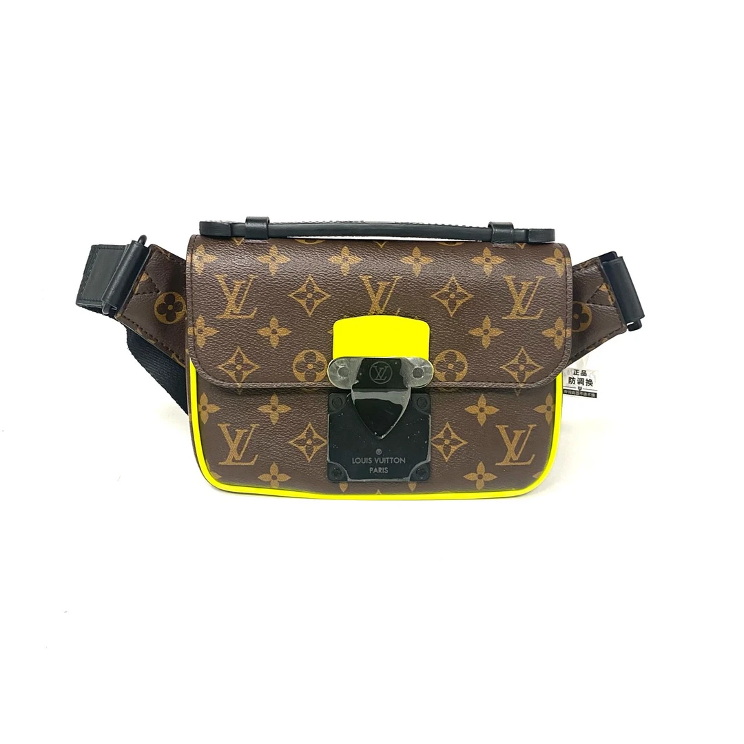 99新 LouisVuitton/路易威登 棕老花s Lock斜挎包 尺寸21/15 芯片
