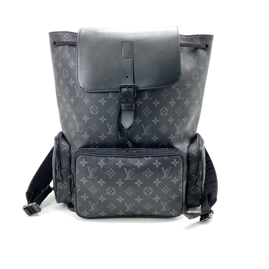 95新 LouisVuitton/路易威登 黑老花trio双肩包 尺寸38/44芯