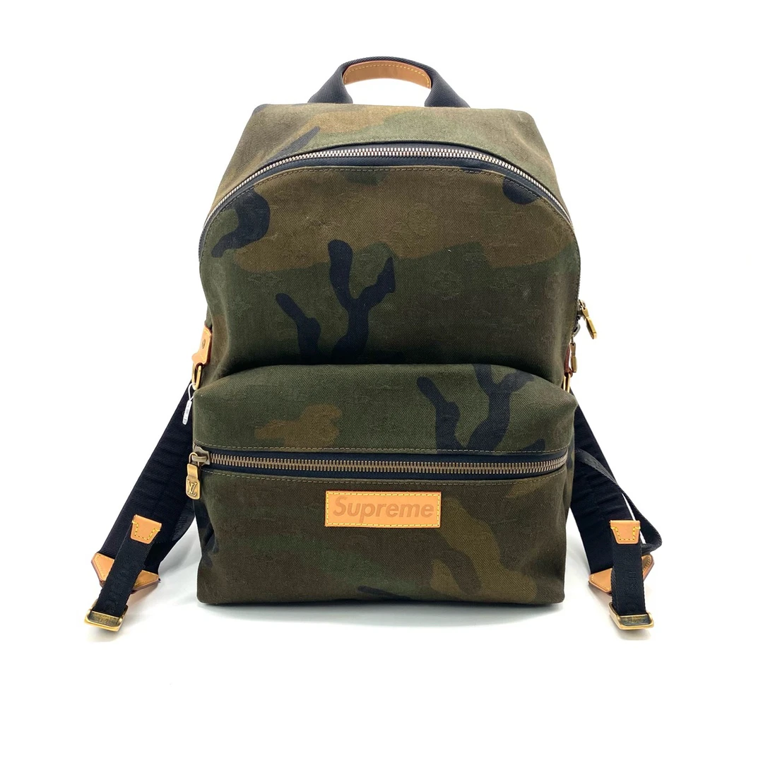95新 LouisVuitton/路易威登 98新迷彩Supreme联名双肩包 30/40