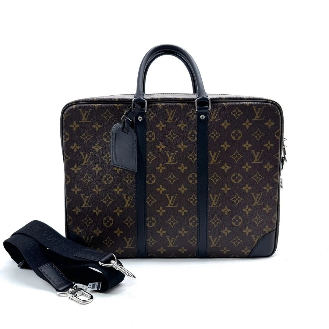 99新 LouisVuitton/路易威登 棕老花手提公文包 尺寸40/30