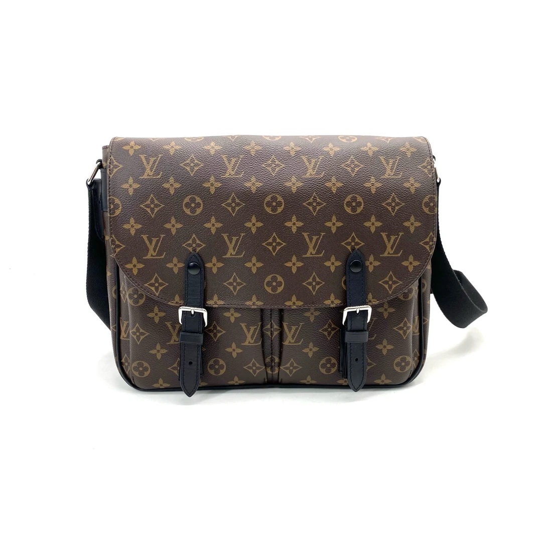 99新 LouisVuitton/路易威登 棕老花剑桥双扣邮差包 尺寸33/28