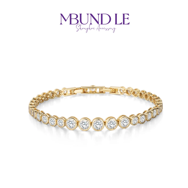 铜合金合成锆石手链 泡泡白色圆锆延长链手链