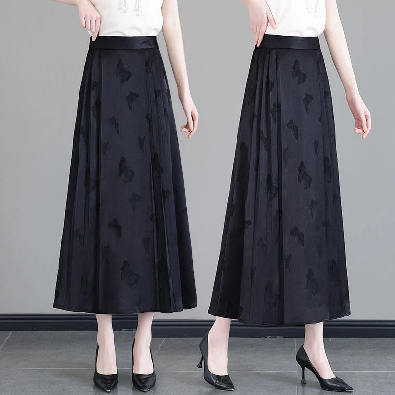 新中式高腰百褶新款马面裙国风显瘦垂感长裙春夏2025夏季半身裙