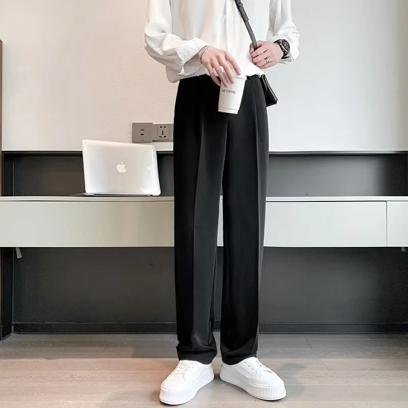 纯色直筒男士裤子休闲西裤百搭简约夏季轻奢西装裤长裤男款小西裤