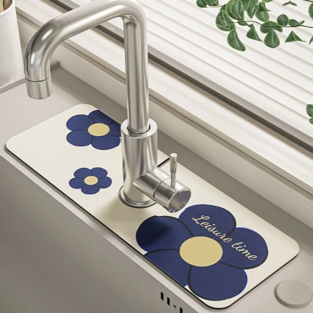 水龙头吸水垫浴室洗手台速干软垫洗漱台地垫厨房台面防水防霉垫子