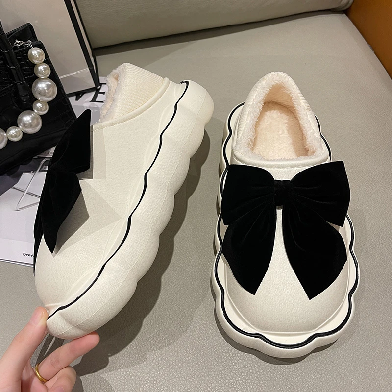 包跟鞋套棉拖鞋女冬季家居家用防滑室内地板外穿拖鞋厚底防水保暖