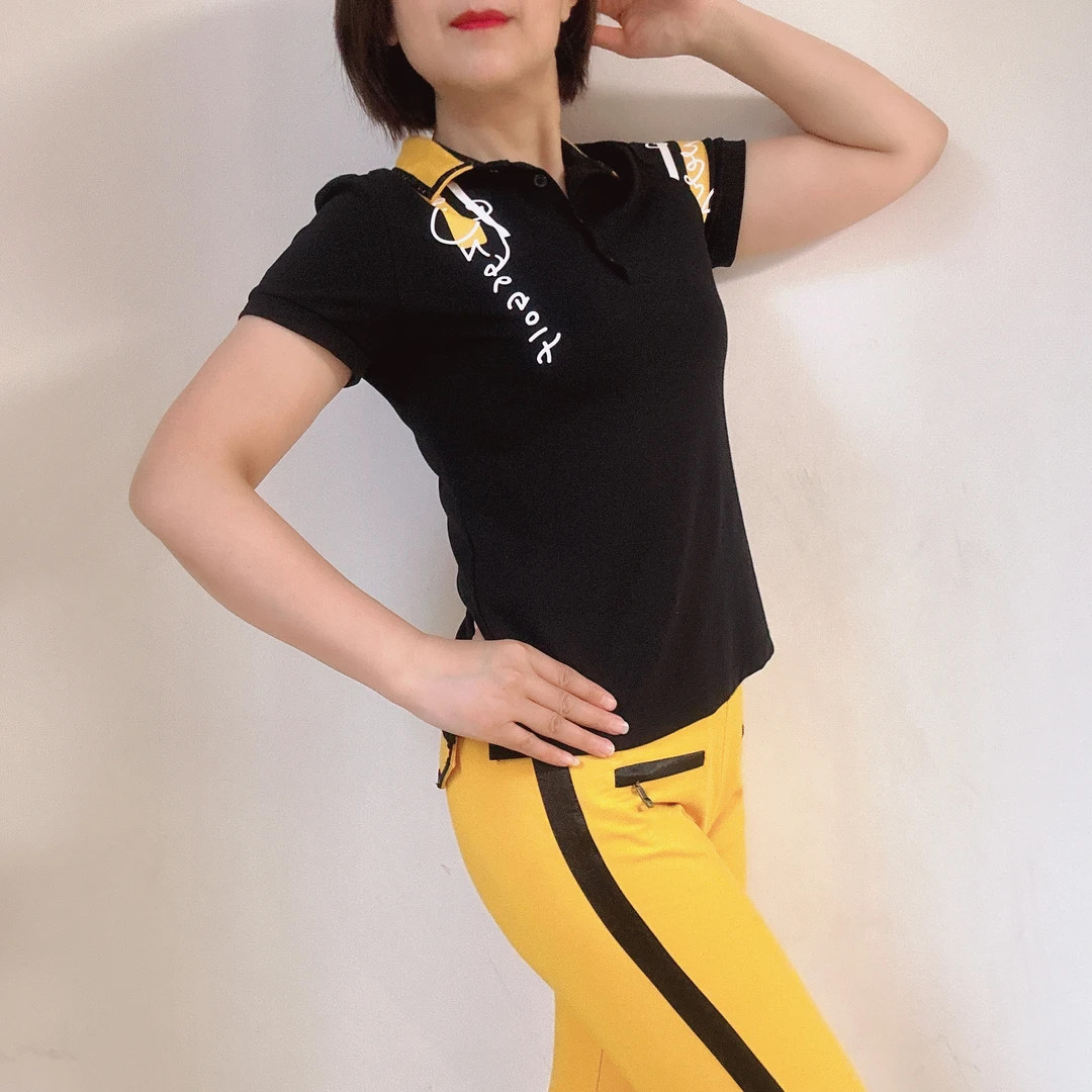 Her035夏季新款双拼色印花罗马短袖上衣