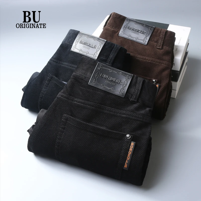 BU秋冬厚款灯芯绒男士休闲裤高端百搭保暖柔软斜纹直筒休闲长裤男