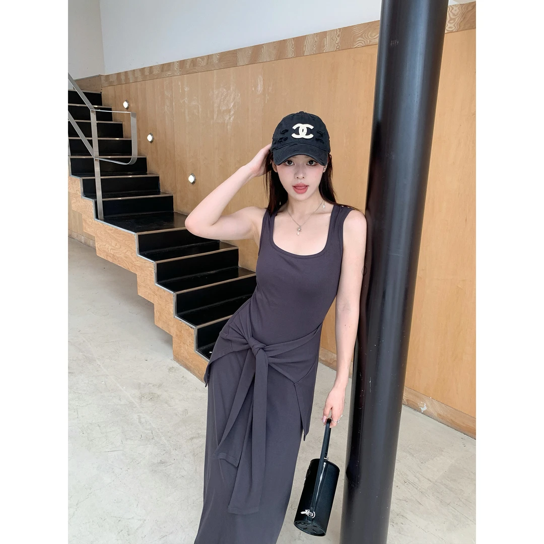 我是你的cc阿 艺术生系列~辣妹风绑带吊带裙女夏季包臀显瘦连衣裙