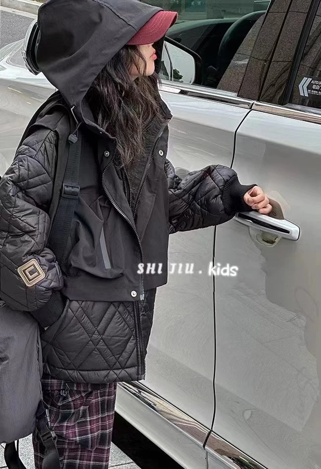 男童秋冬季外套儿童装中大童夹棉加厚冬款棉衣洋气潮流