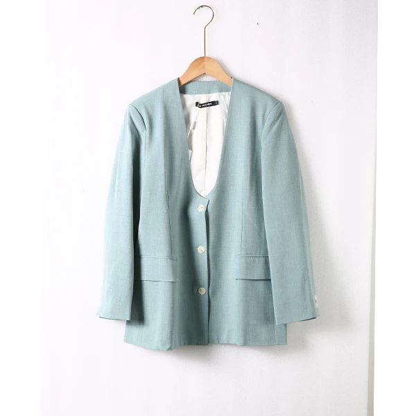 气质简约纯色单排扣西装外套--NSW4441