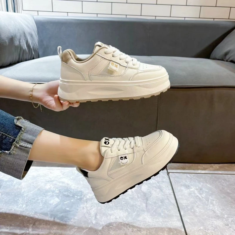 V-26 潮鞋爆款小白鞋女2024新款厚底秋季百搭休闲鞋板鞋增高女款