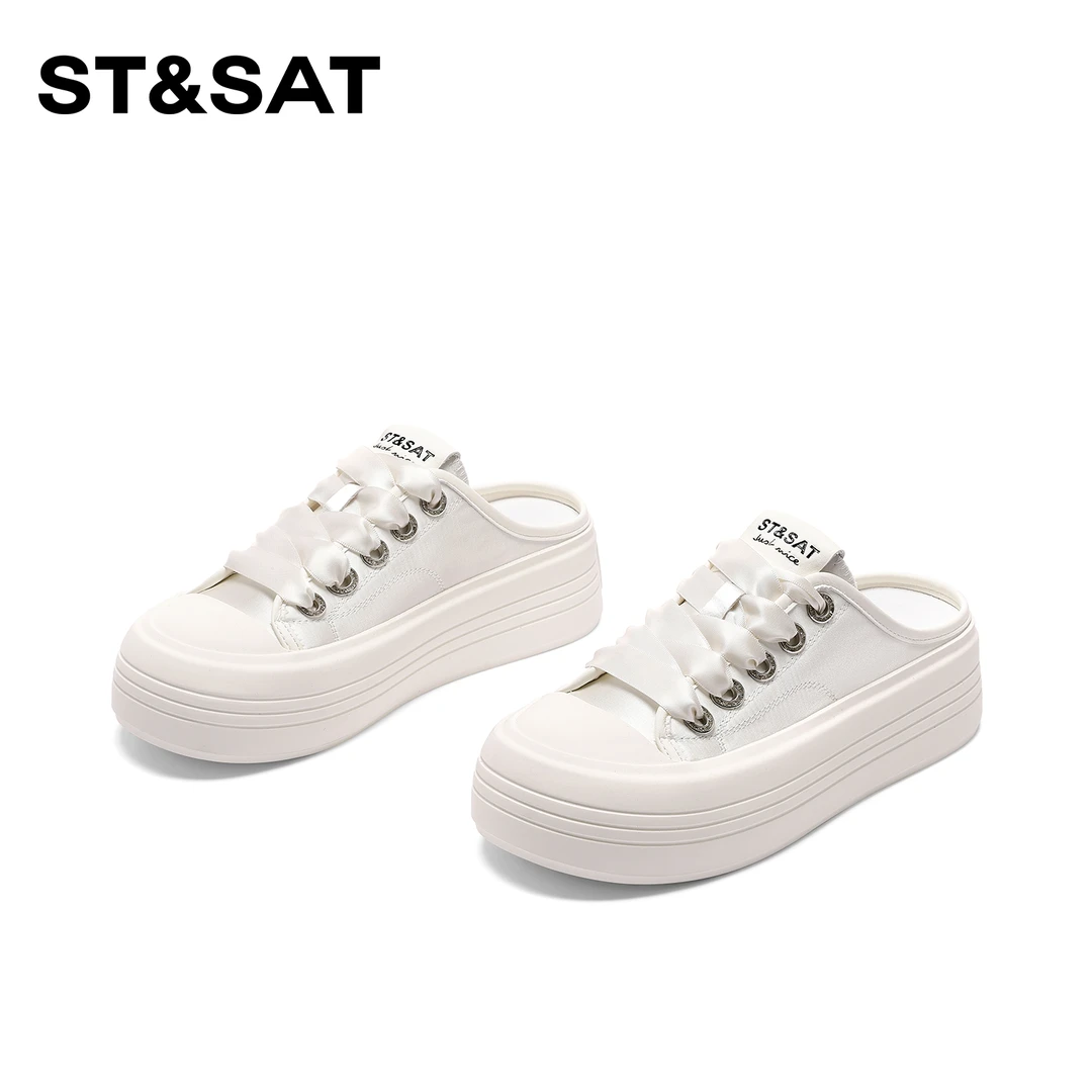 St&Sat/星期六休闲鞋2025新款舒适外穿慵懒一脚蹬半托厚底板鞋