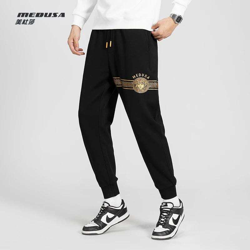 MeduSa/美杜莎休闲裤秋季新款印花百搭轻奢时尚运动裤子男士23517