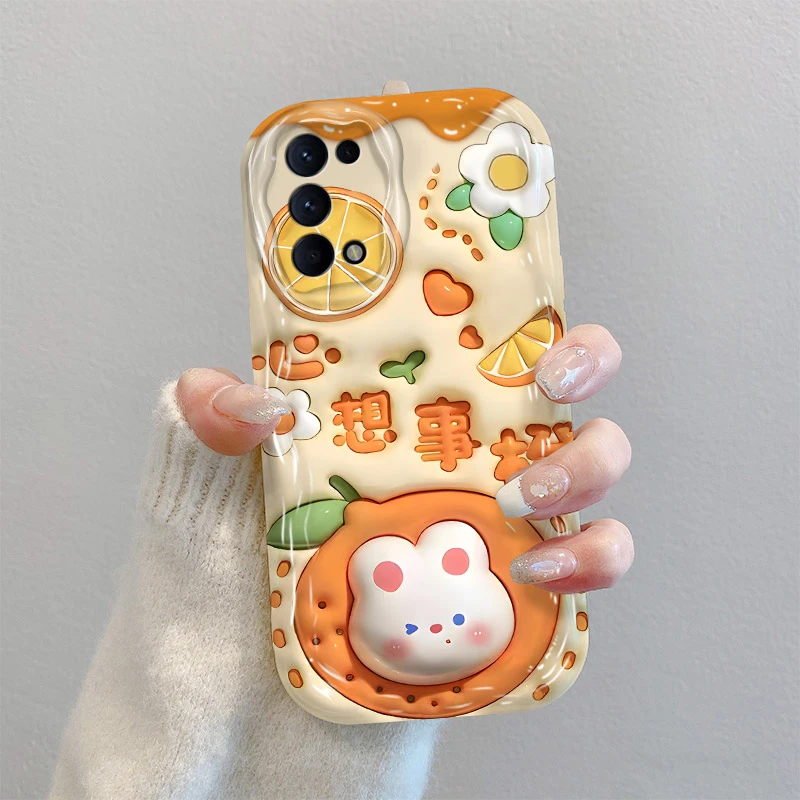 适用于心想事橙OPPOReno5K手机壳可爱爆款学生全包新女网红高级感