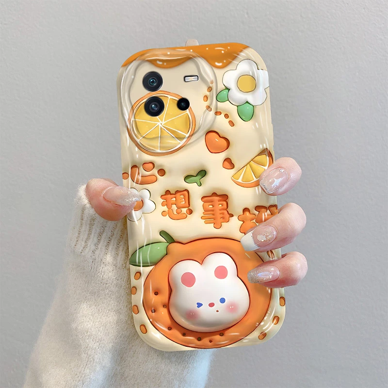 适用于心想事橙IQOOneo6手机壳V2196A可爱个性闺蜜耐脏新软小众高