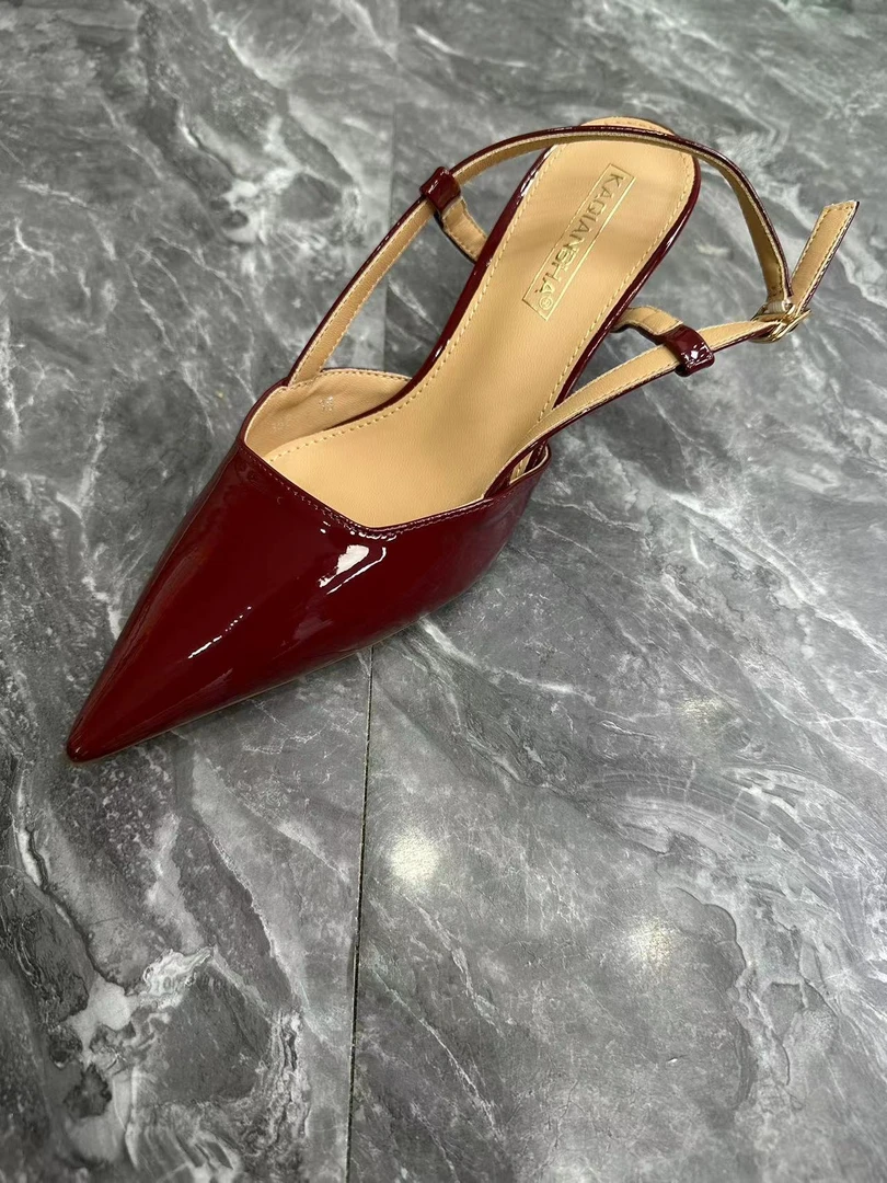 春夏新款 358-6 百搭时尚潮流气质舒适休闲高跟女士包头尖头凉鞋