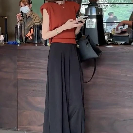 夏装搭配韩系时尚气质高级感御姐轻熟风衬衫阔腿裤