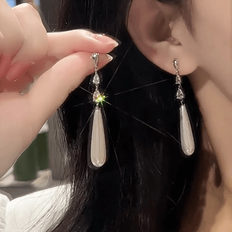 合金仿珍珠耳饰 珍珠水滴耳环女生高级感旗袍配饰新中式国风耳饰